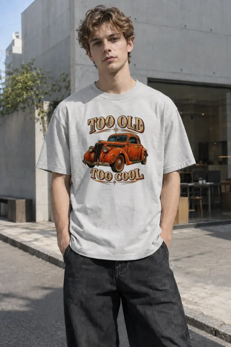 "Too Old Too Cool" Heavyweight Unisex Crewneck T-shirt | Gildan 5000