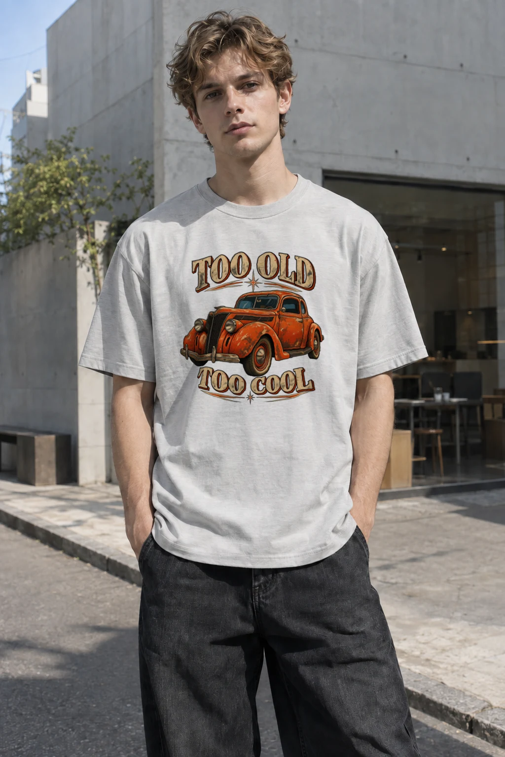 "Too Old Too Cool" Heavyweight Unisex Crewneck T-shirt | Gildan 5000