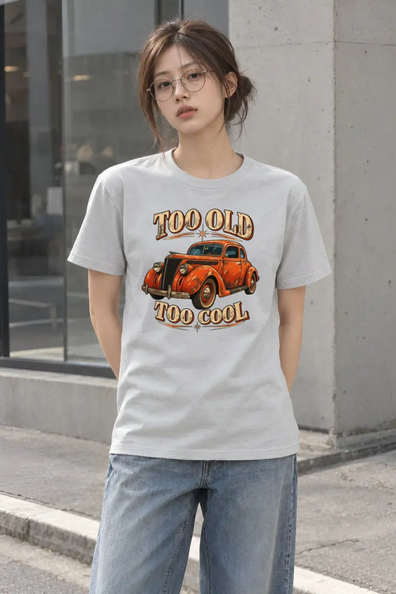 "Too Old Too Cool" Heavyweight Unisex Crewneck T-shirt