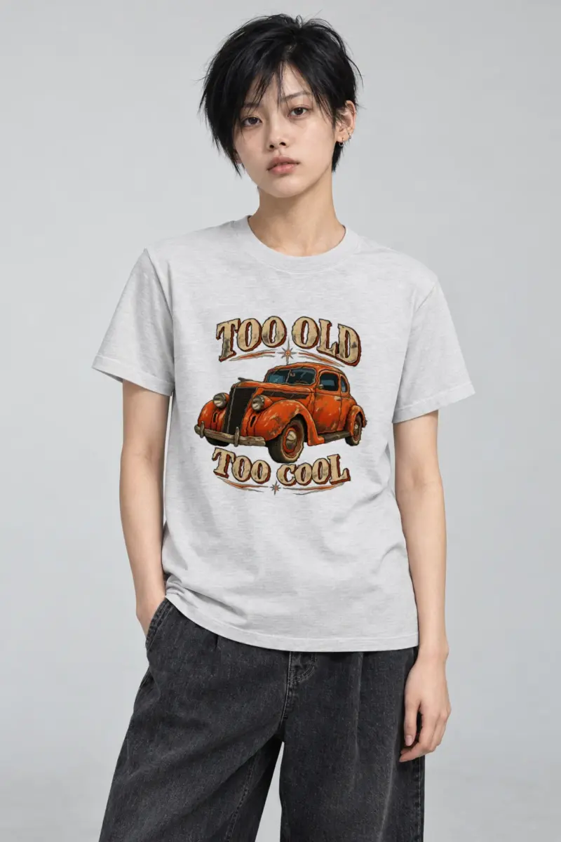 "Too Old Too Cool" Heavyweight Unisex Crewneck T-shirt