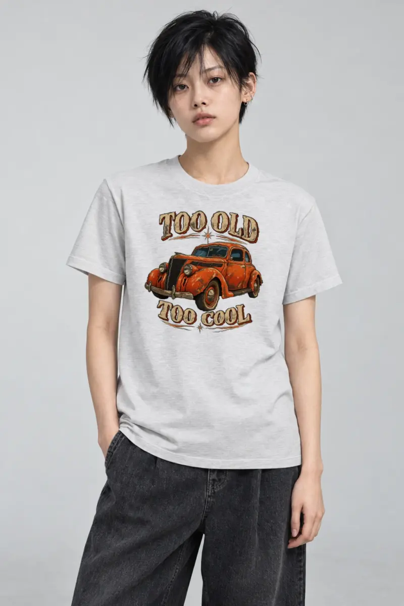 "Too Old Too Cool" Heavyweight Unisex Crewneck T-shirt