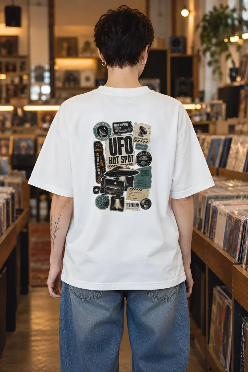 "UFO hot spot" Unisex Oversized Heavyweight Crewneck T-Shirt