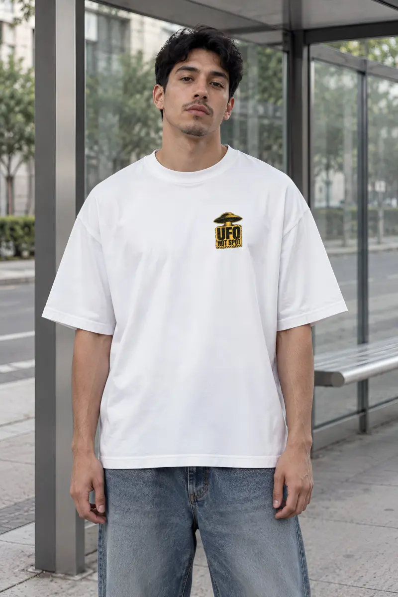 "UFO hot spot" Unisex Oversized Heavyweight Crewneck T-Shirt