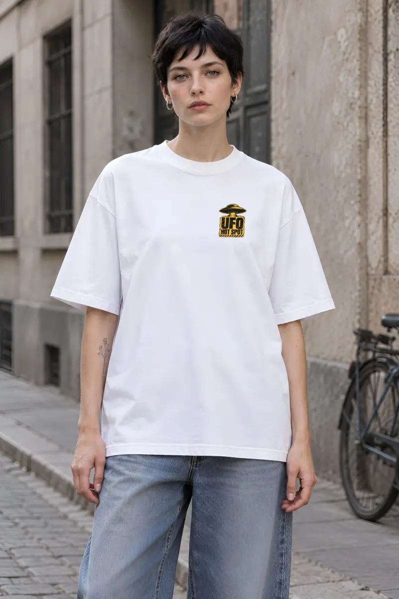 "UFO hot spot" Unisex Oversized Heavyweight Crewneck T-Shirt