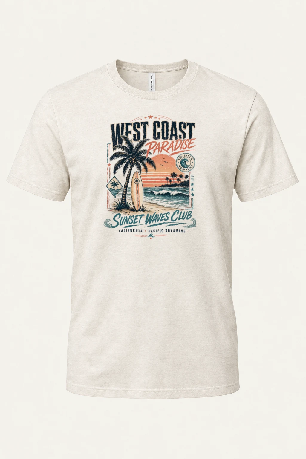 “West coast” Heavyweight Unisex Crewneck T-shirt | Gildan 5000
