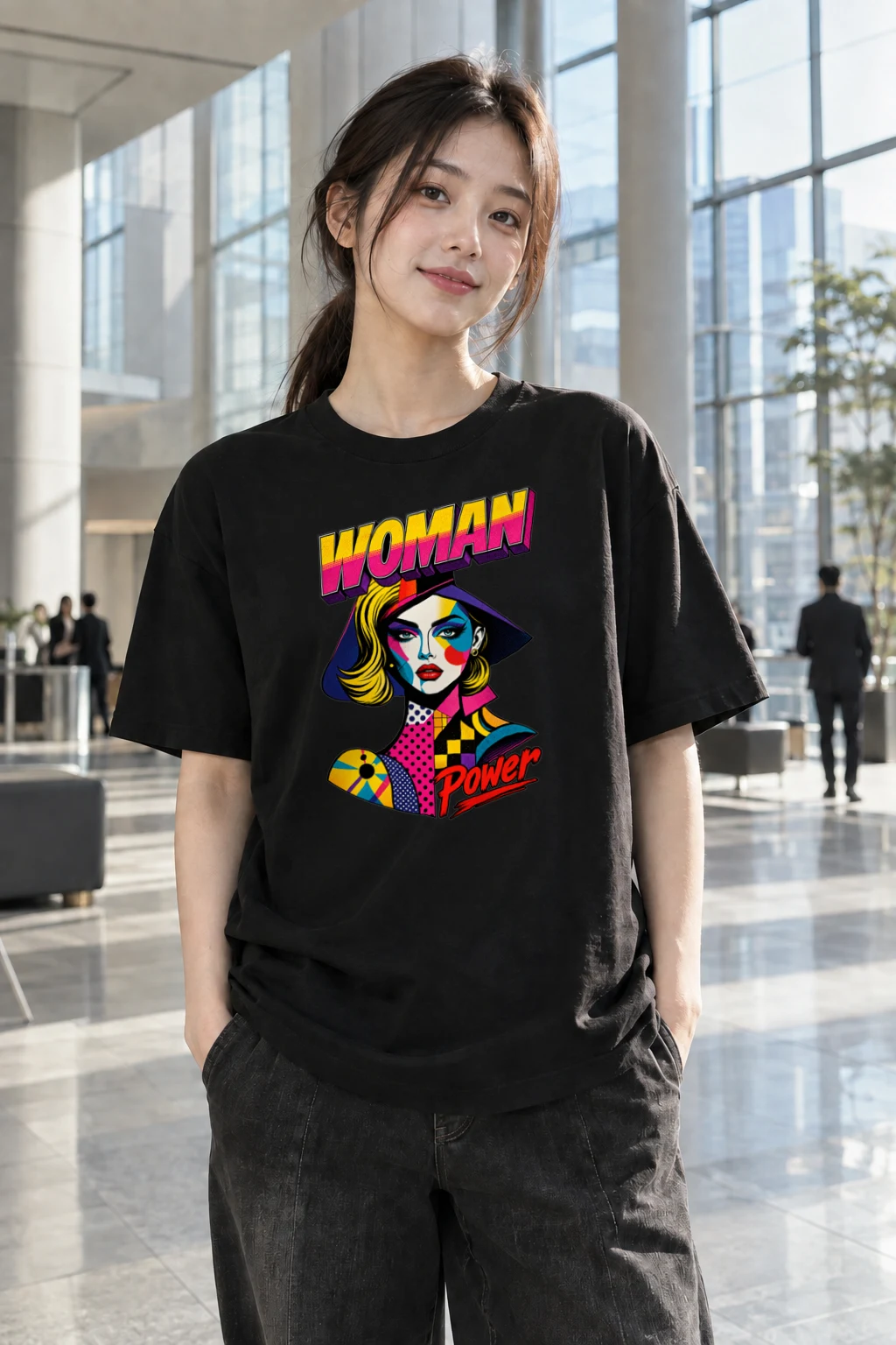 "Woman Power" Heavyweight Unisex Crewneck T-shirt | Gildan 5000