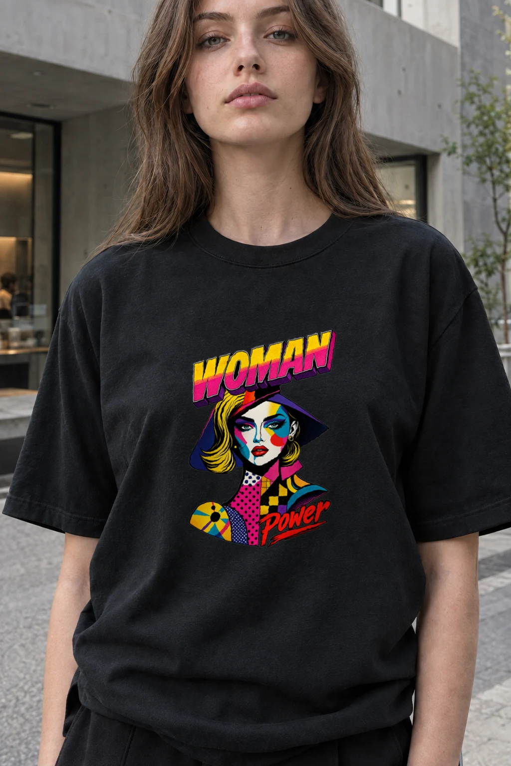 "Woman Power" Heavyweight Unisex Crewneck T-shirt | Gildan 5000
