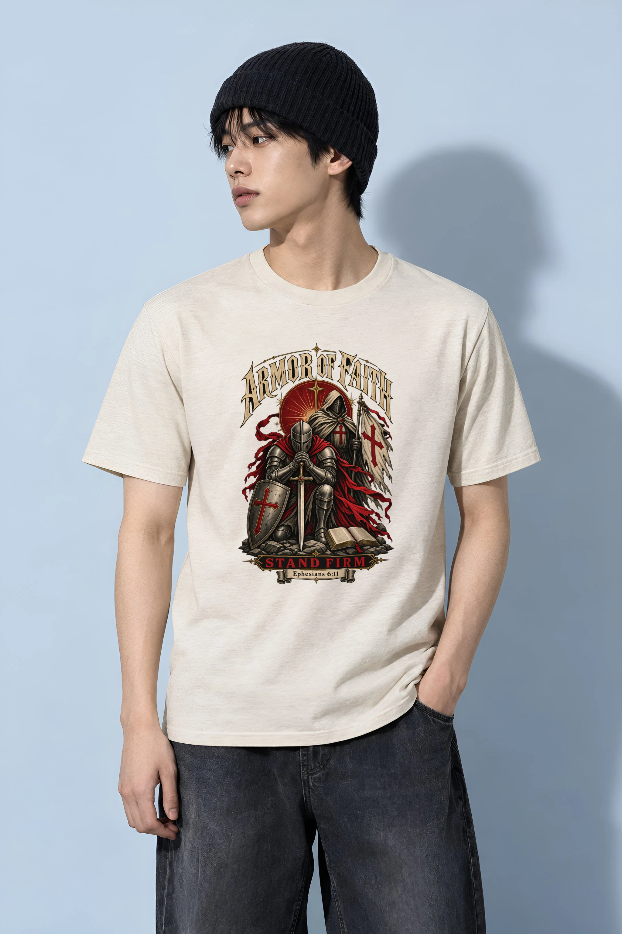 "Armor Of Faith" Heavyweight Unisex Crewneck T-shirt