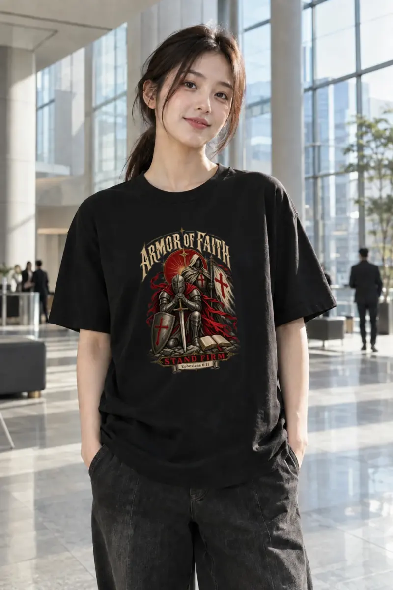 "Armor Of Faith" Heavyweight Unisex Crewneck T-shirt | Gildan 5000