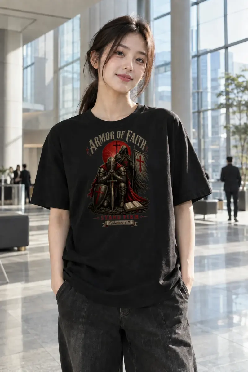 "Armor Of Faith" Heavyweight Unisex Crewneck T-shirt | Gildan 5000