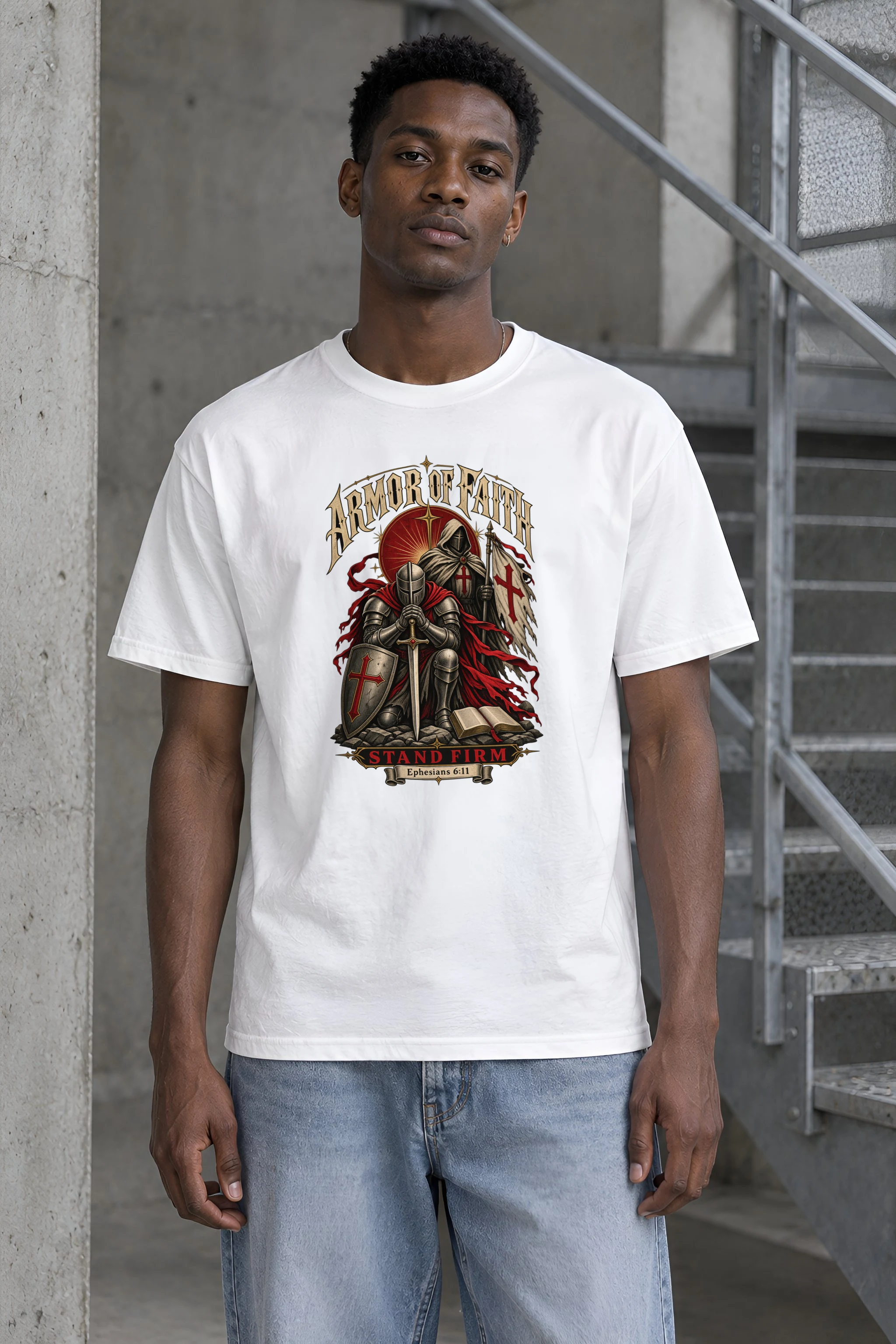 "Armor Of Faith" Heavyweight Unisex Crewneck T-shirt