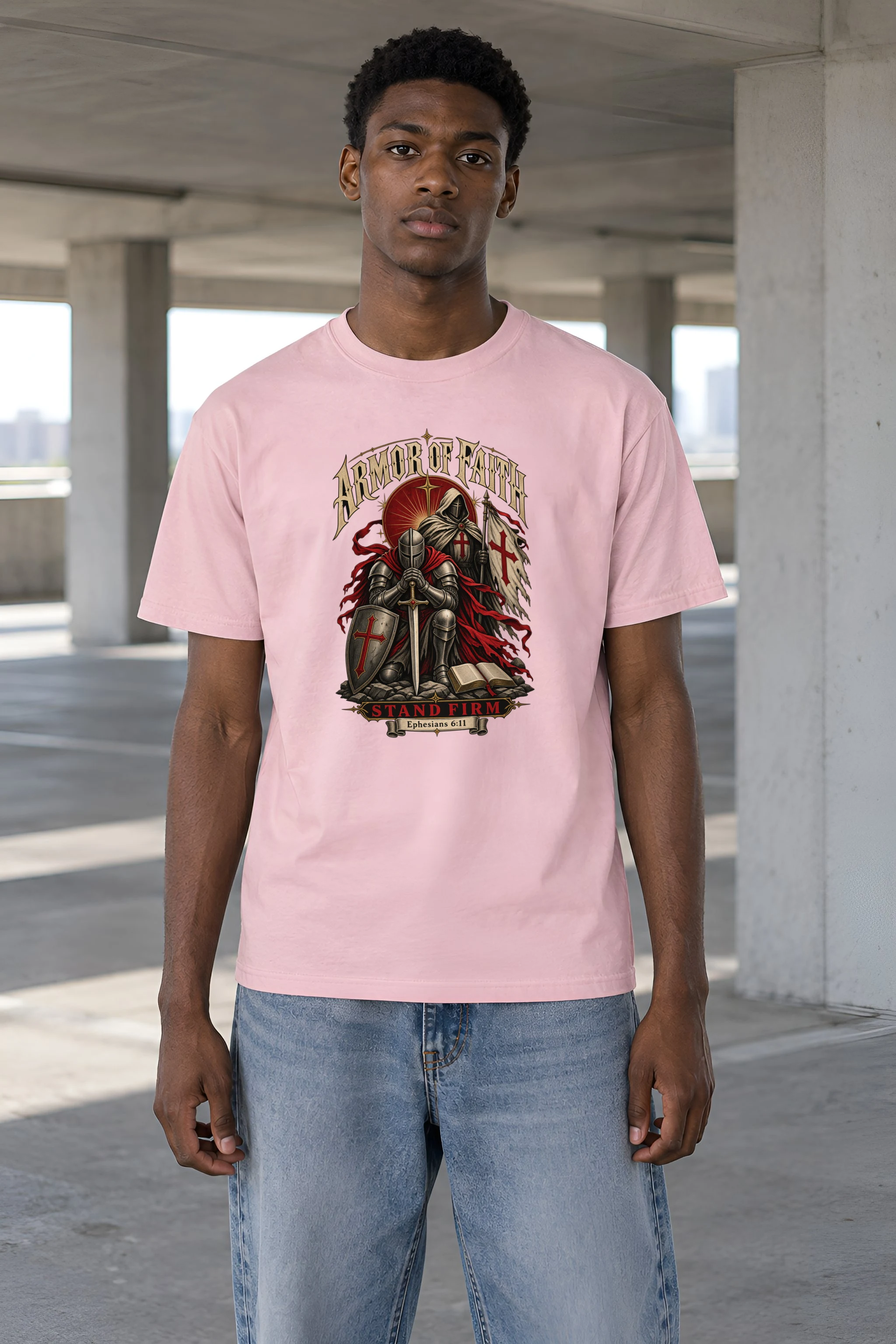 "Armor Of Faith" Heavyweight Unisex Crewneck T-shirt