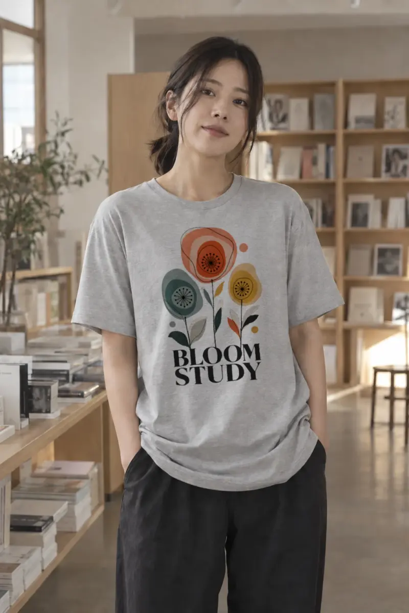 "Bloom Study" Heavyweight Unisex Crewneck T-shirt | Gildan® 5000
