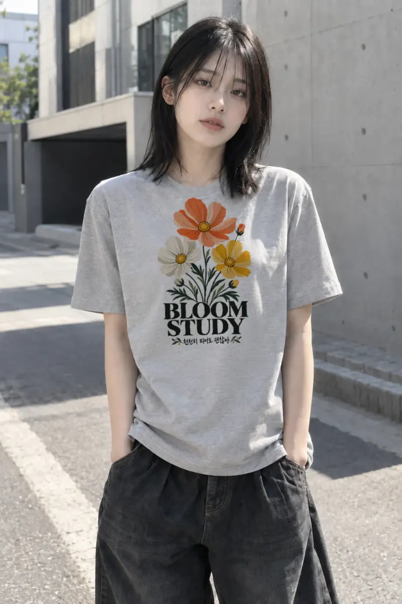 "Bloom Study" Heavyweight Unisex Crewneck T-shirt | Gildan 5000