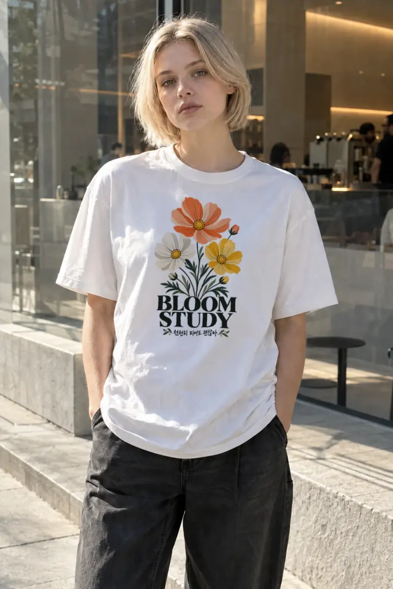 "Bloom Study" Heavyweight Unisex Crewneck T-shirt | Gildan 5000