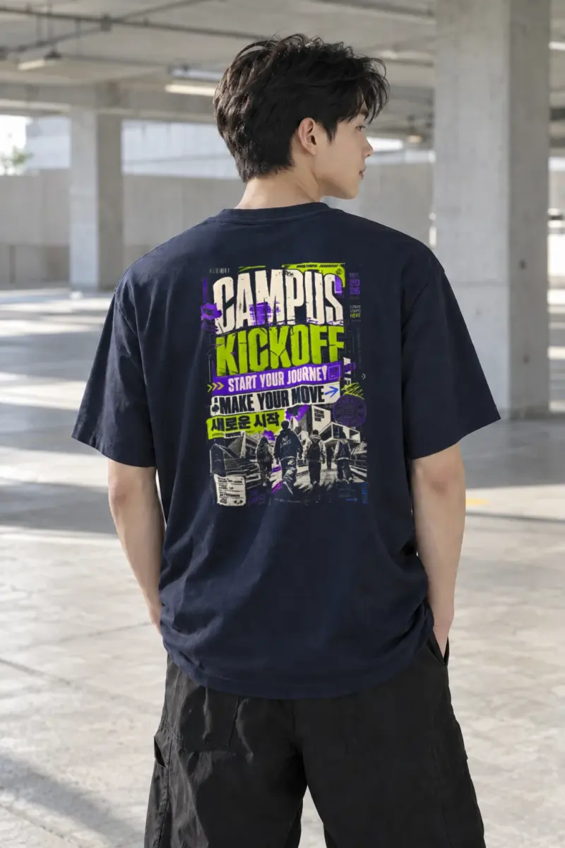 “Campus kickoff” Heavyweight Unisex Crewneck T-shirt | Gildan 5000