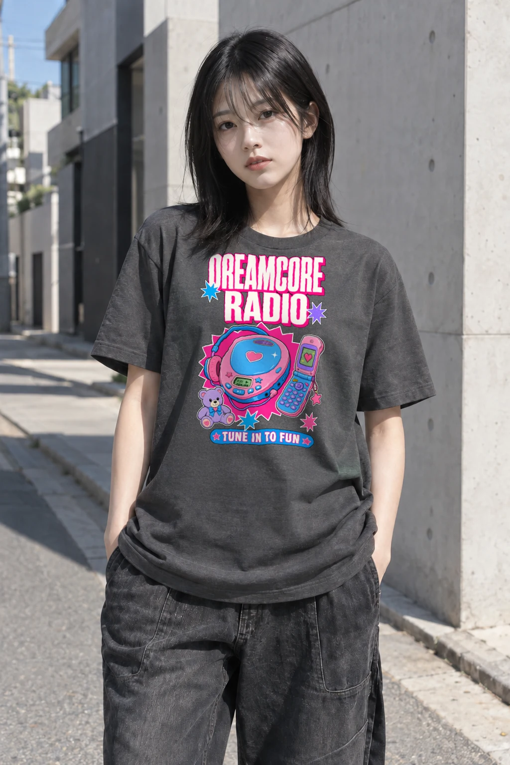 "Dreamcore Radio" Heavyweight Unisex Crewneck T-shirt | Gildan 5000
