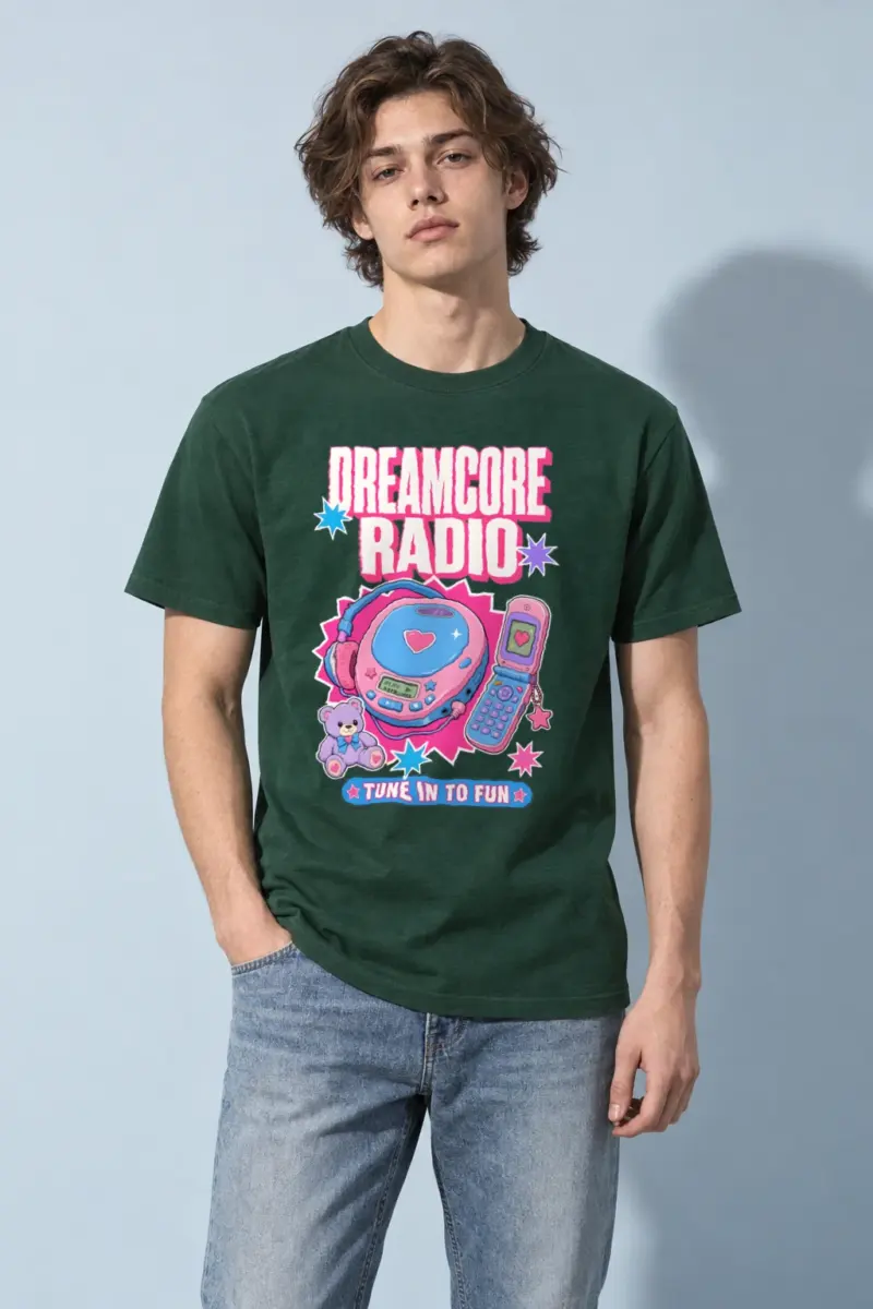 "Dreamcore Radio" Heavyweight Unisex Crewneck T-shirt | Gildan 5000