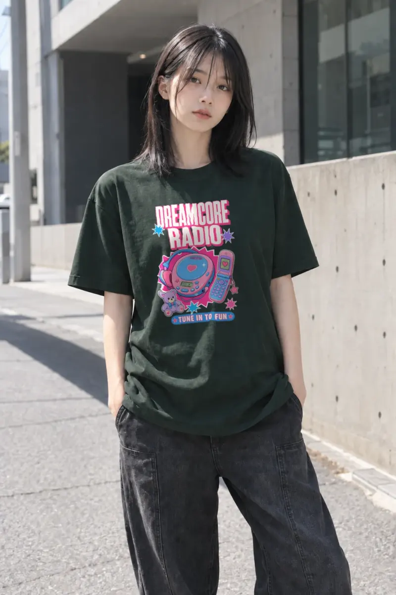 "Dreamcore Radio" Heavyweight Unisex Crewneck T-shirt | Gildan 5000