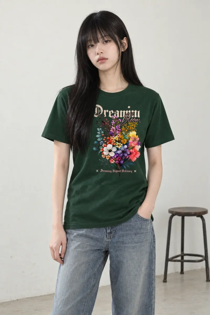 "Dreaming Blooms" Heavyweight Unisex Crewneck T-shirt