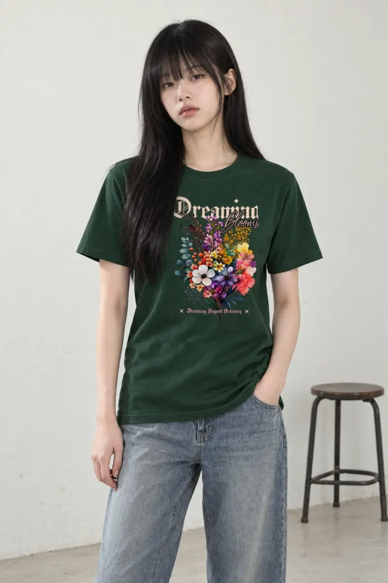 "Dreaming Blooms" Heavyweight Unisex Crewneck T-shirt