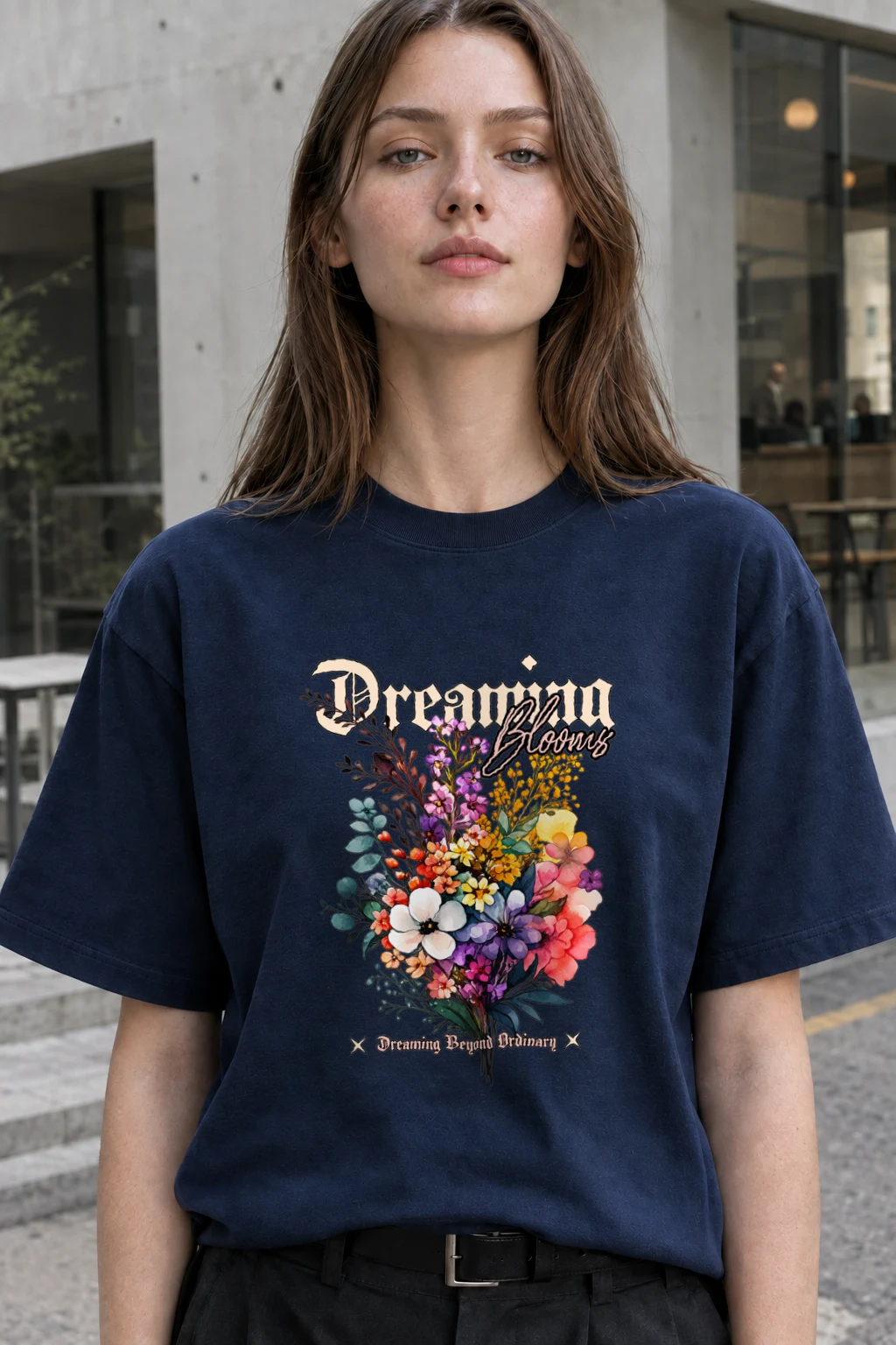 "Dreaming Blooms" Heavyweight Unisex Crewneck T-shirt | Gildan 5000