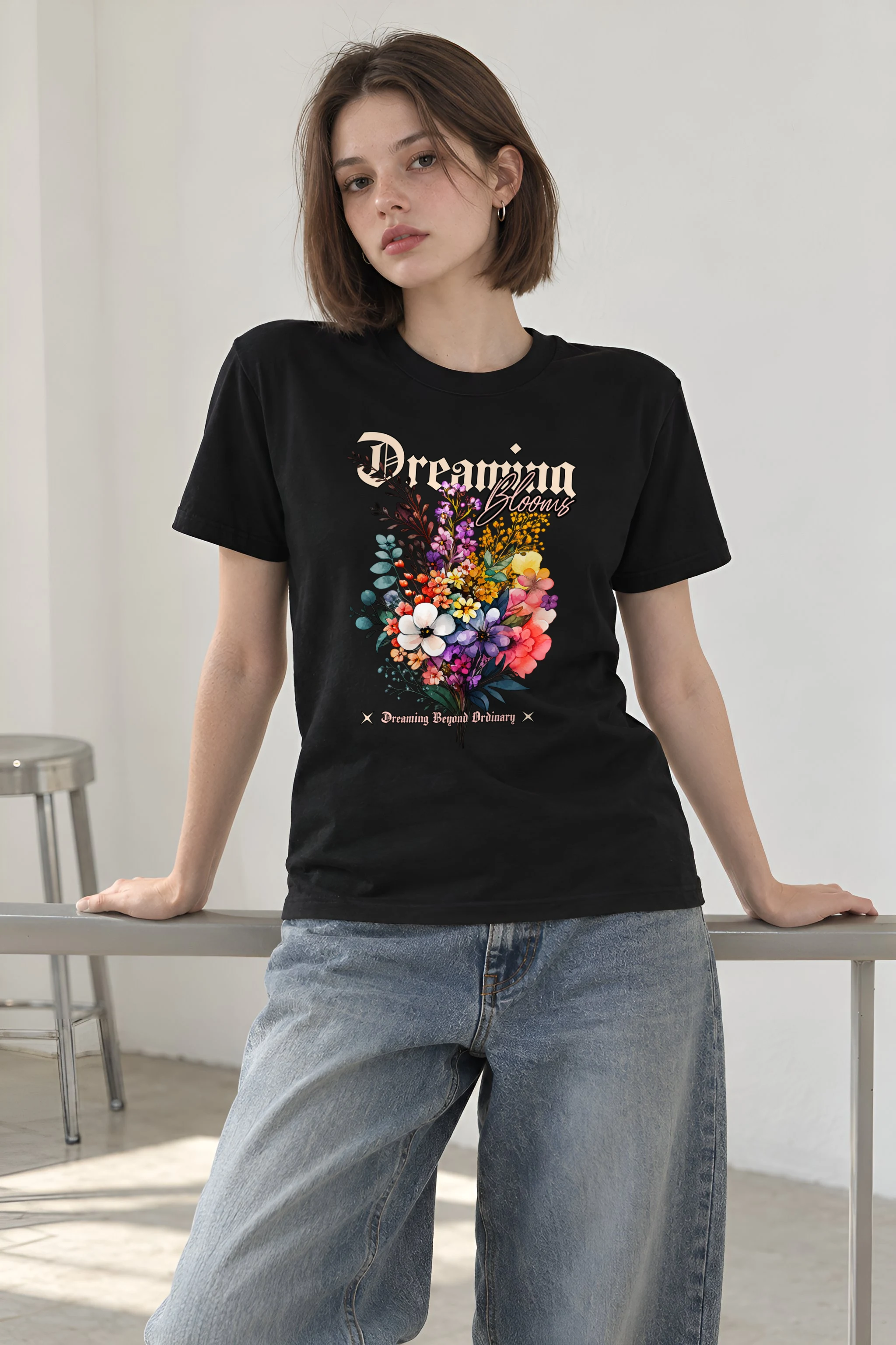 "Dreaming Blooms" Heavyweight Unisex Crewneck T-shirt
