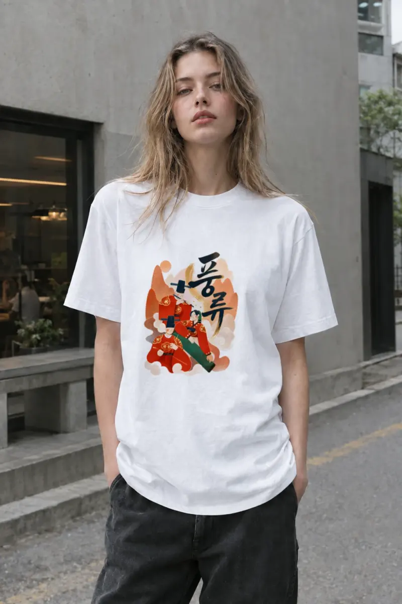 "Echoes of Joseon" Heavyweight Unisex Crewneck T-shirt | Gildan® 5000