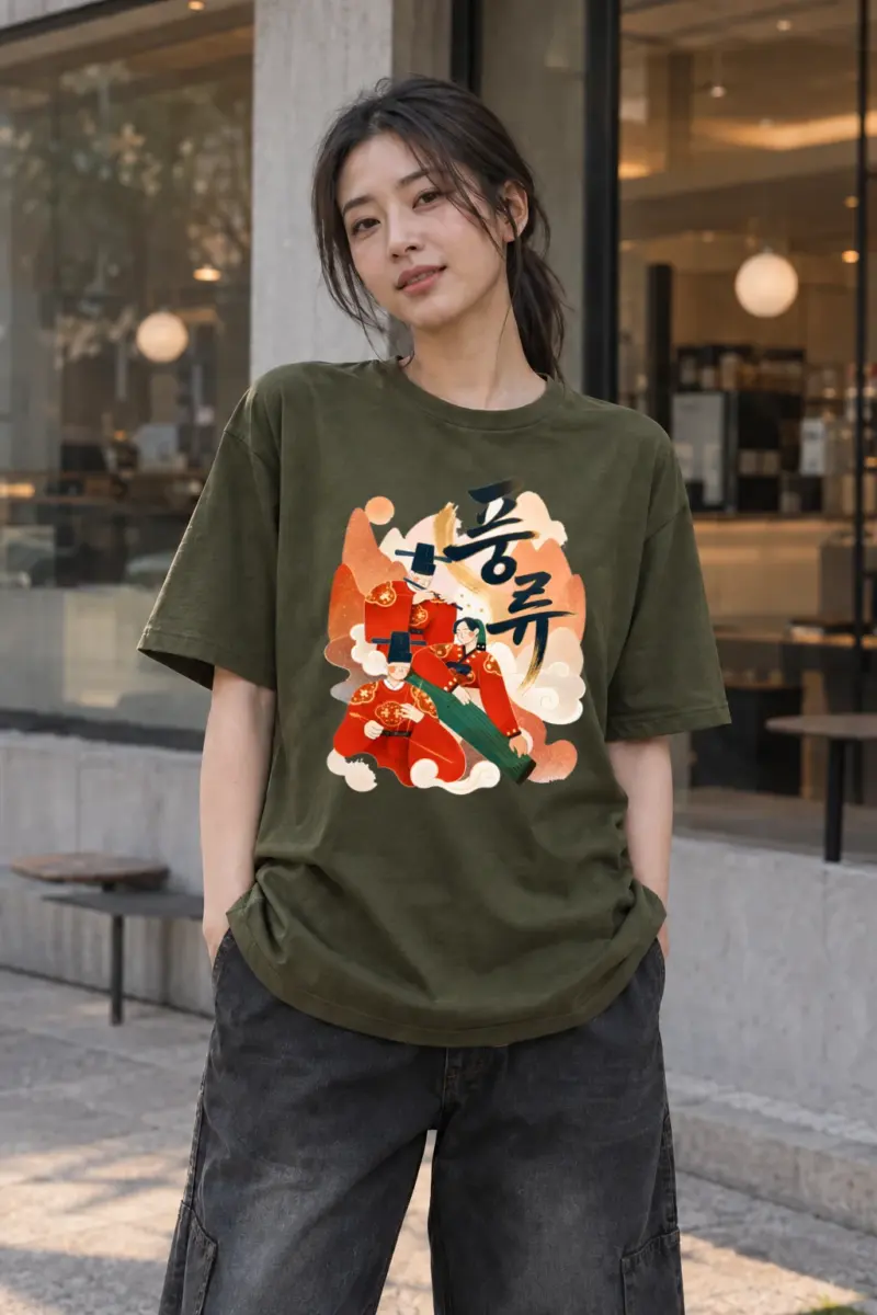 "Echoes of Joseon" Heavyweight Unisex Crewneck T-shirt | Gildan® 5000