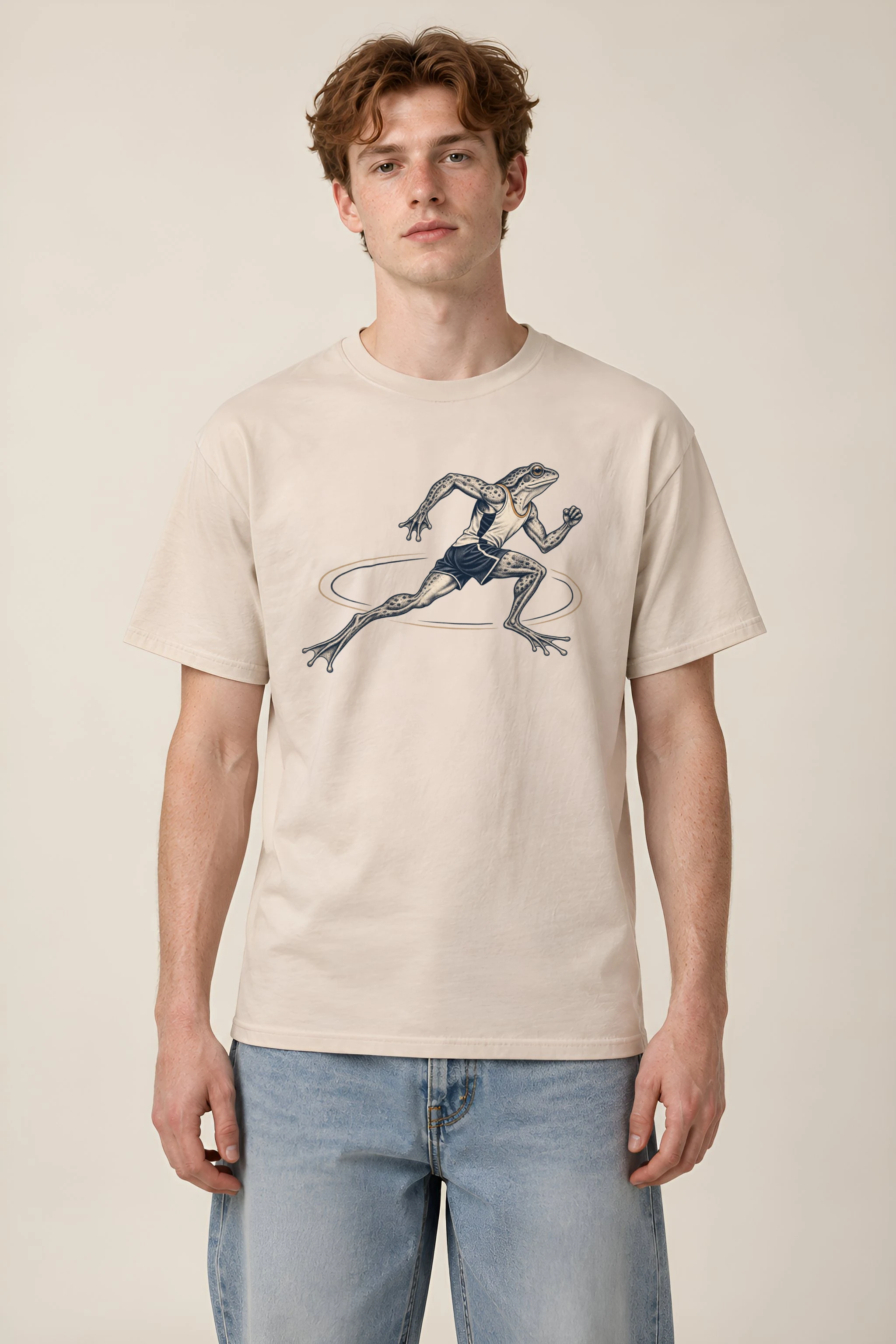 "Frog Runner" Heavyweight Unisex Crewneck T-shirt