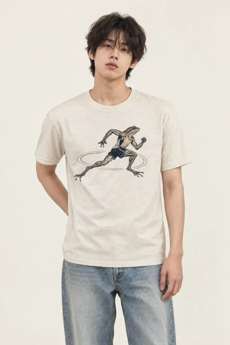 "Frog Runner" Heavyweight Unisex Crewneck T-shirt