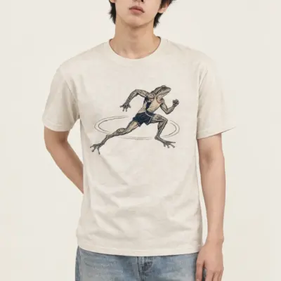 "Frog Runner" Heavyweight Unisex Crewneck T-shirt