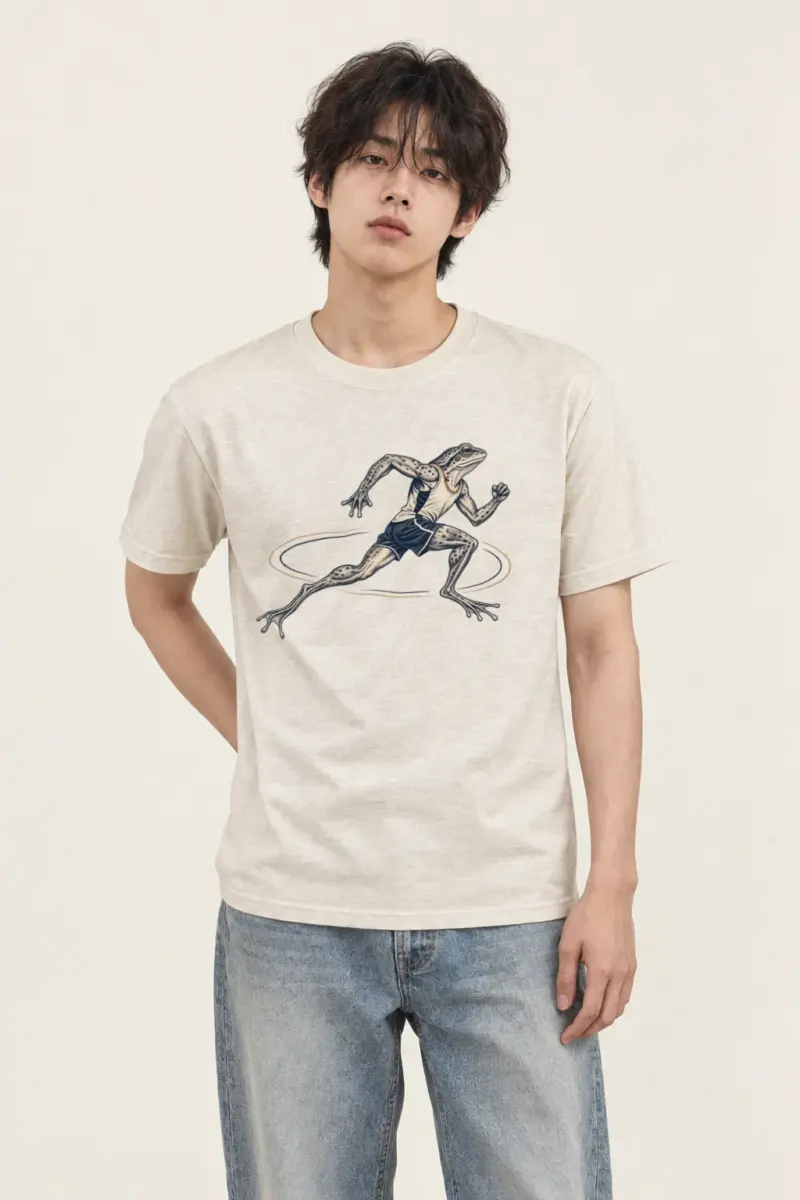 "Frog Runner" Heavyweight Unisex Crewneck T-shirt