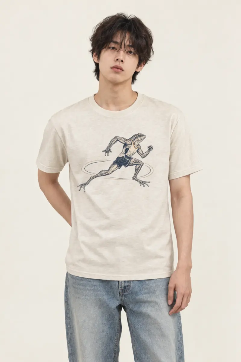 "Frog Runner" Heavyweight Unisex Crewneck T-shirt