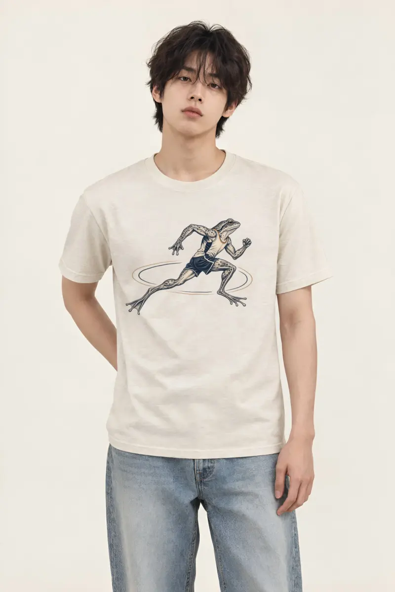 "Frog Runner" Heavyweight Unisex Crewneck T-shirt