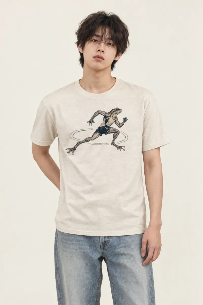 "Frog Runner" Heavyweight Unisex Crewneck T-shirt