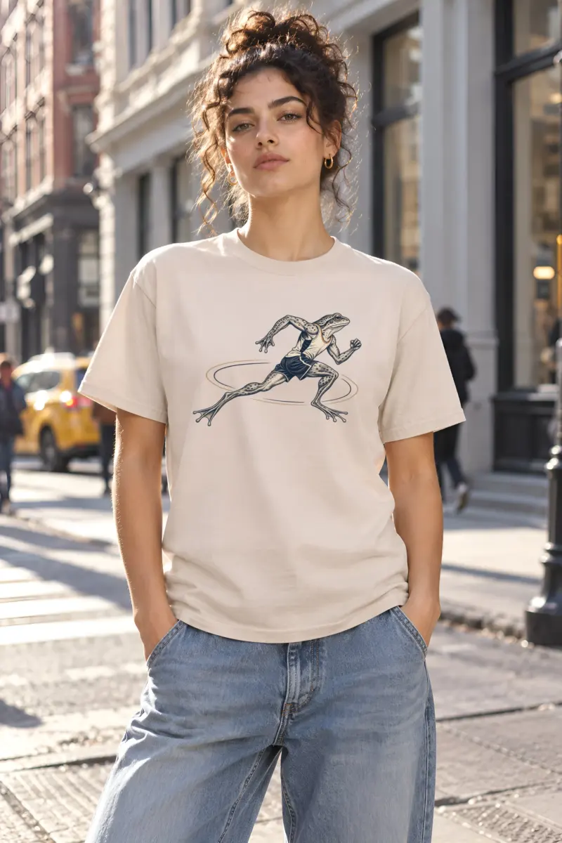 "Frog Runner" Heavyweight Unisex Crewneck T-shirt
