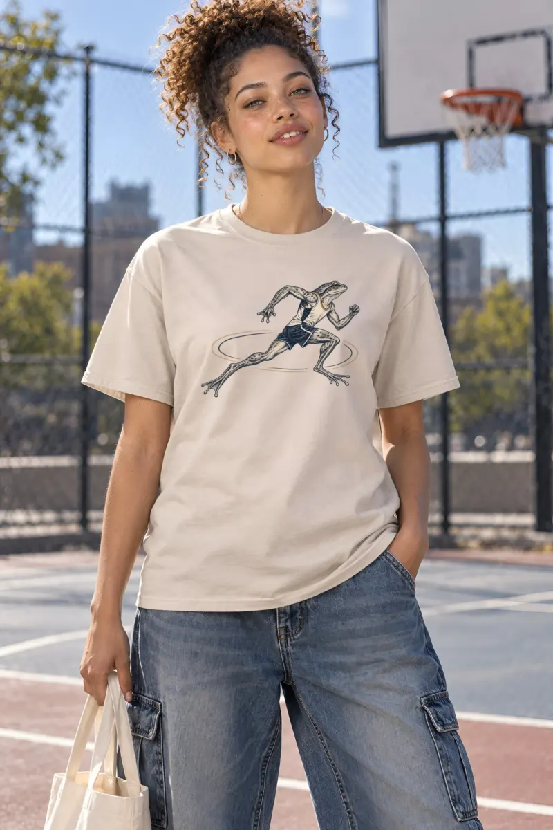 "Frog Runner" Heavyweight Unisex Crewneck T-shirt