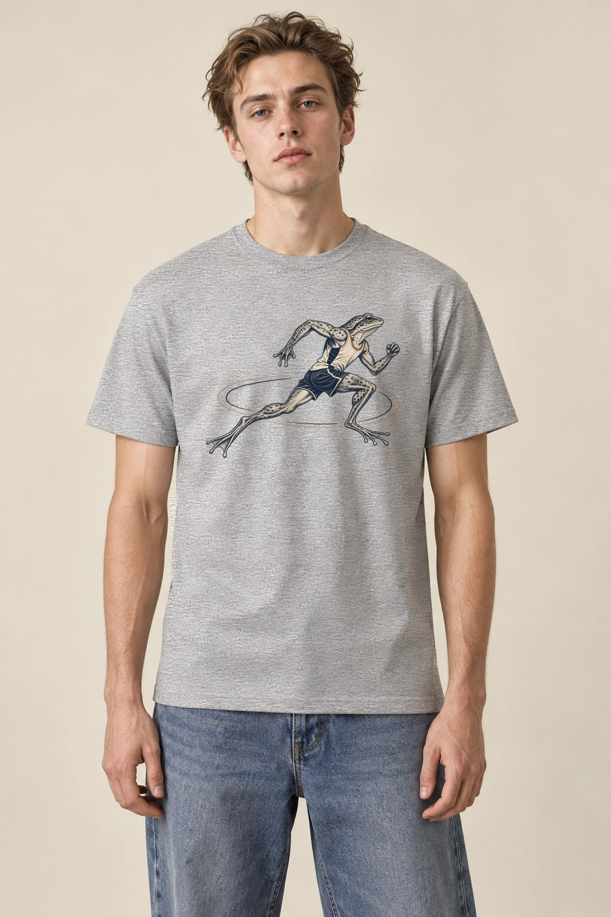 "Frog Runner" Heavyweight Unisex Crewneck T-shirt