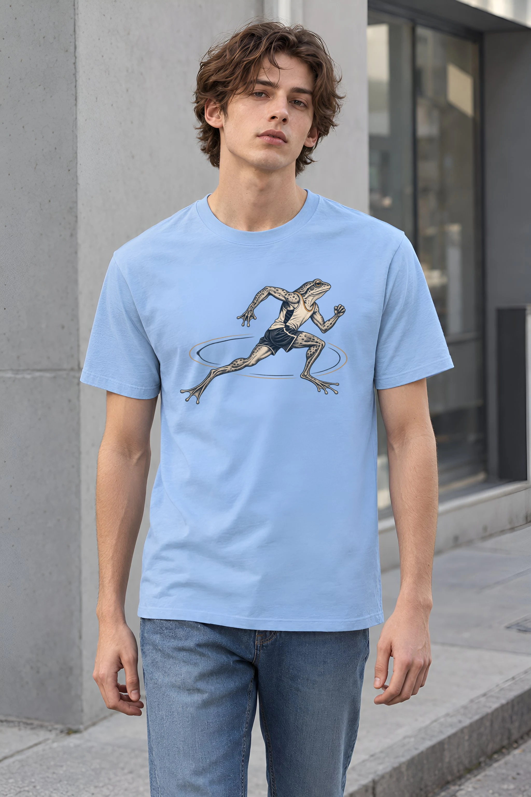 "Frog Runner" Heavyweight Unisex Crewneck T-shirt