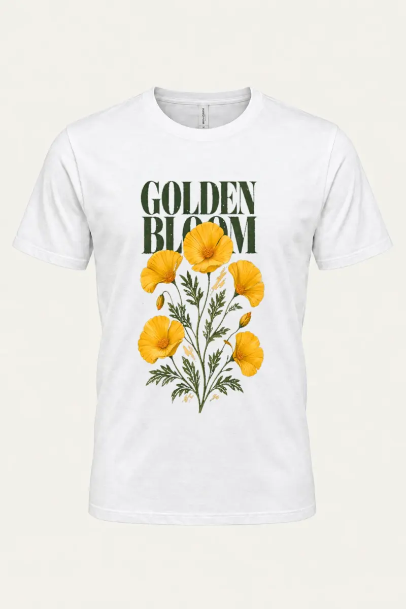 "Golden Bloom" Heavyweight Unisex Crewneck T-shirt | Gildan® 5000