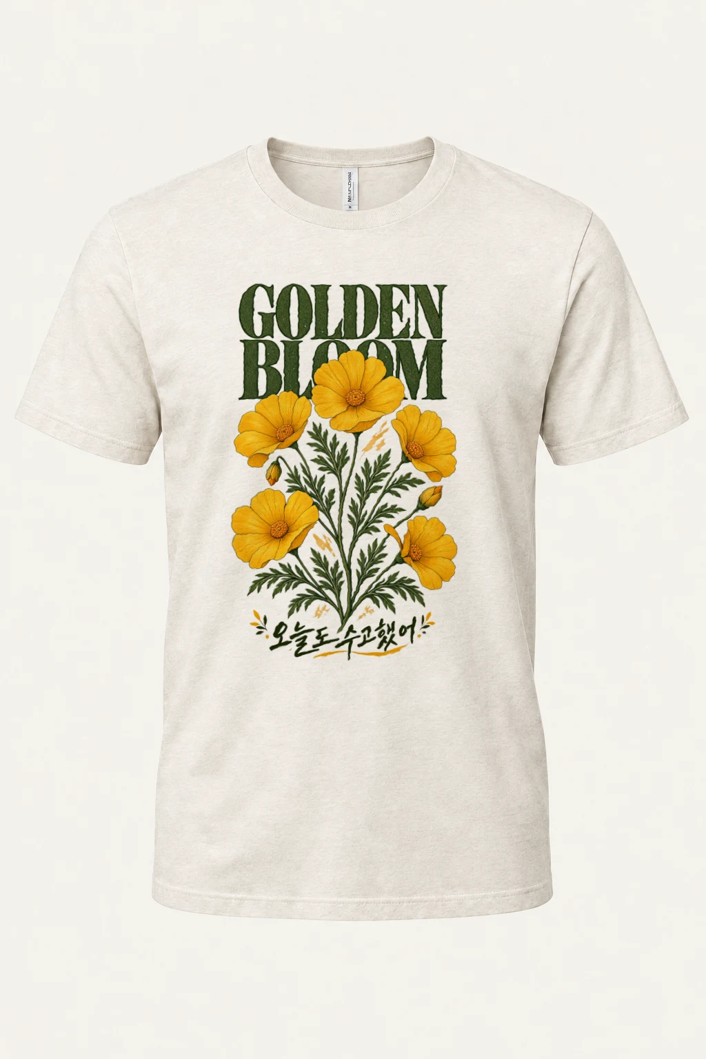 "Golden Bloom" Heavyweight Unisex Crewneck T-shirt