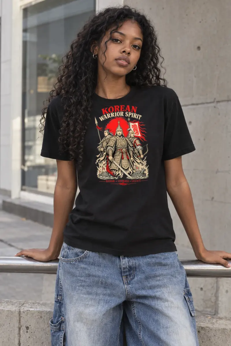 "Korean Warrior Spirit" Heavyweight Unisex Crewneck T-shirt