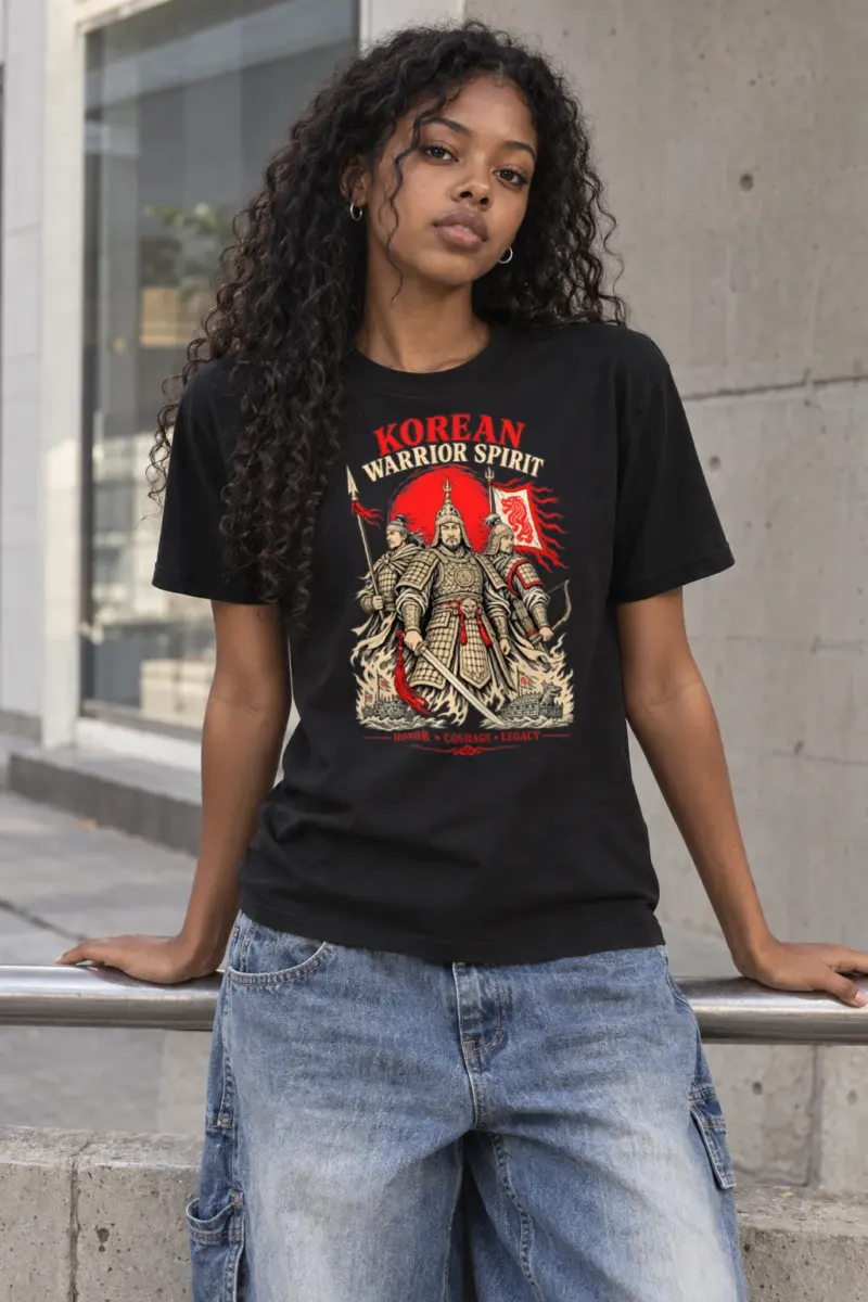 "Korean Warrior Spirit" Heavyweight Unisex Crewneck T-shirt