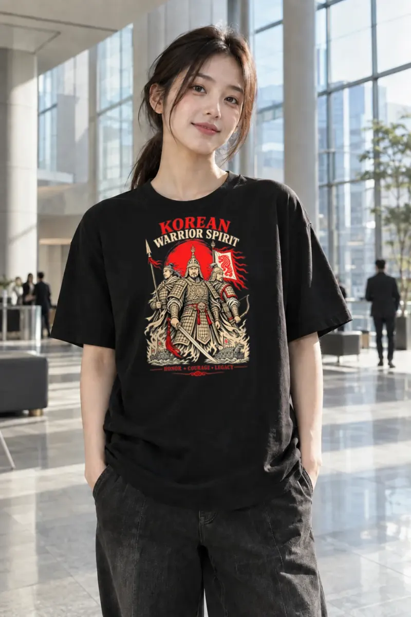 "Korean Warrior Spirit" Heavyweight Unisex Crewneck T-shirt | Gildan 5000