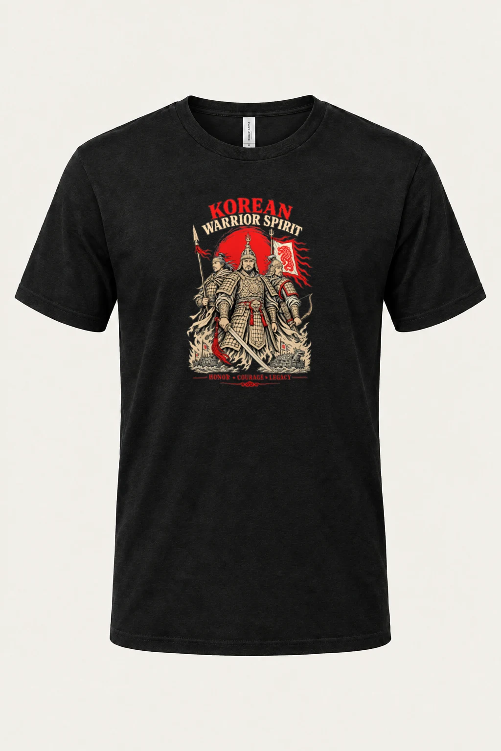 "Korean Warrior Spirit" Heavyweight Unisex Crewneck T-shirt | Gildan 5000