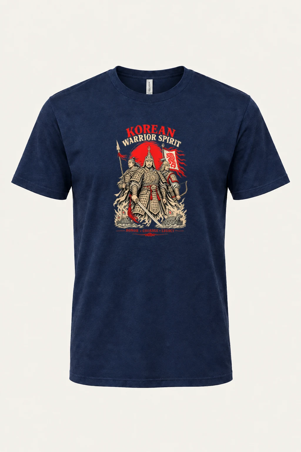 "Korean Warrior Spirit" Heavyweight Unisex Crewneck T-shirt | Gildan 5000