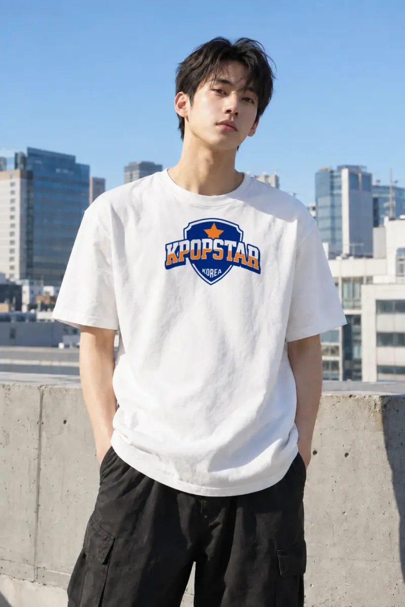 "Kpop Star" Performance Unisex Crewneck T-shirt White