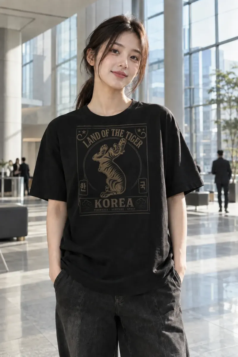 “Land of tiger” Heavyweight Unisex Crewneck T-shirt | Gildan 5000