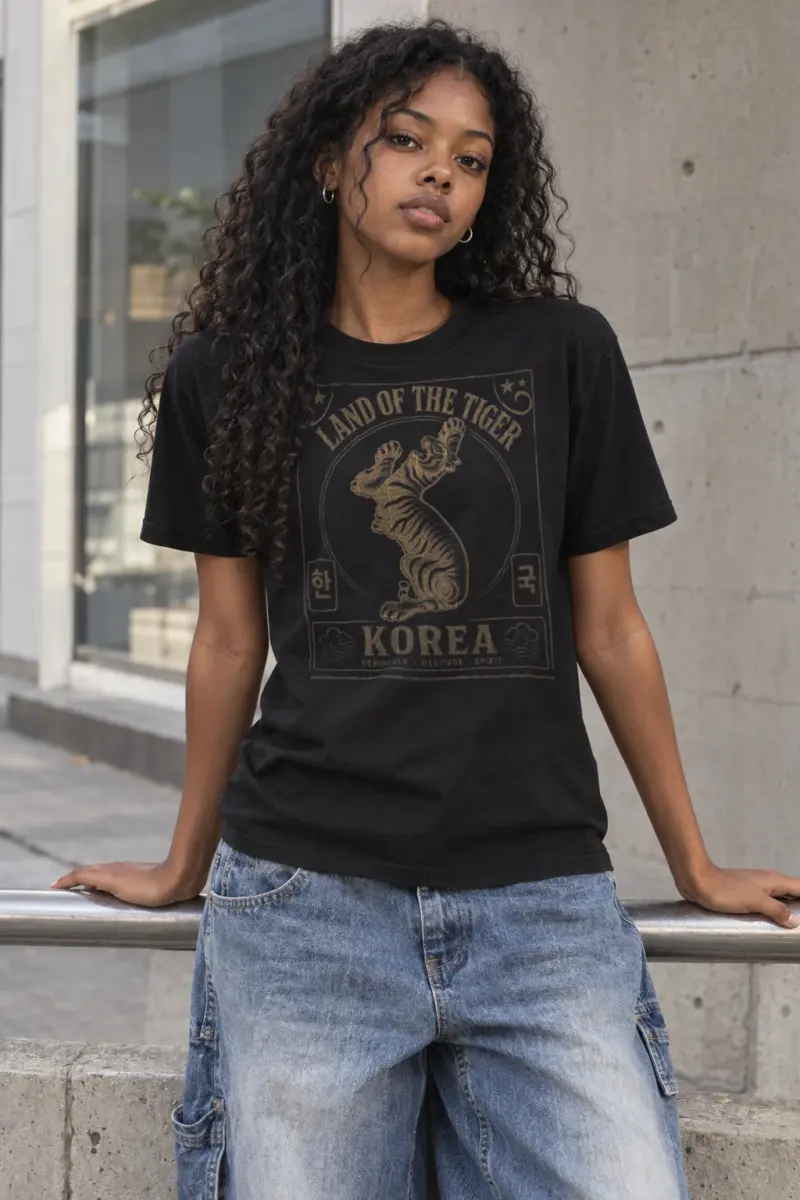 "Land of tiger" Heavyweight Unisex Crewneck T-shirt